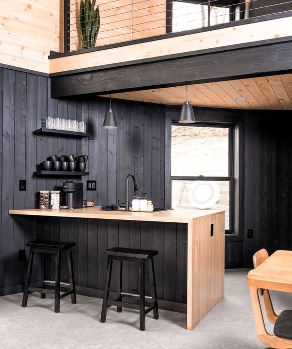 Modern Kitchen Bar and Coffee Station at Skyline Yurt